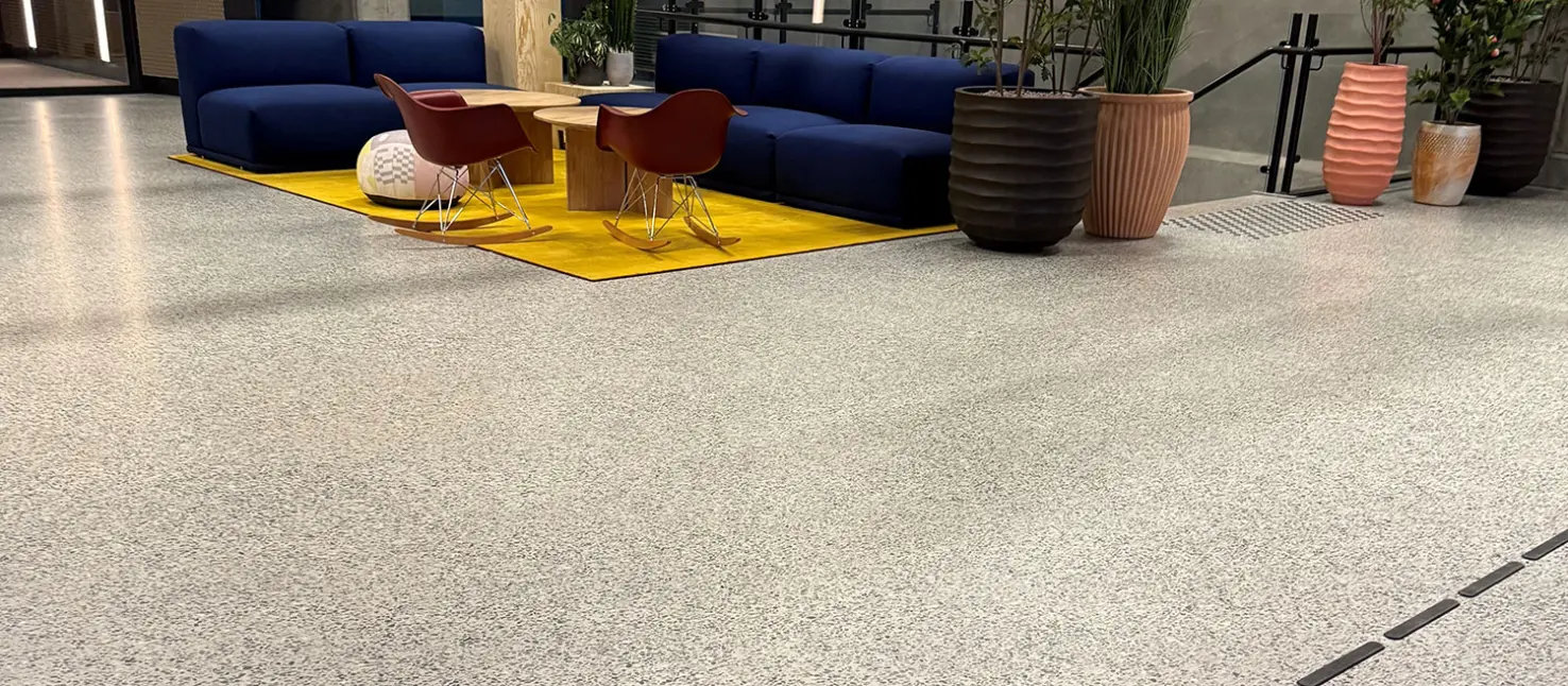 Sto steno terrazzo lagt i construction city Oslo