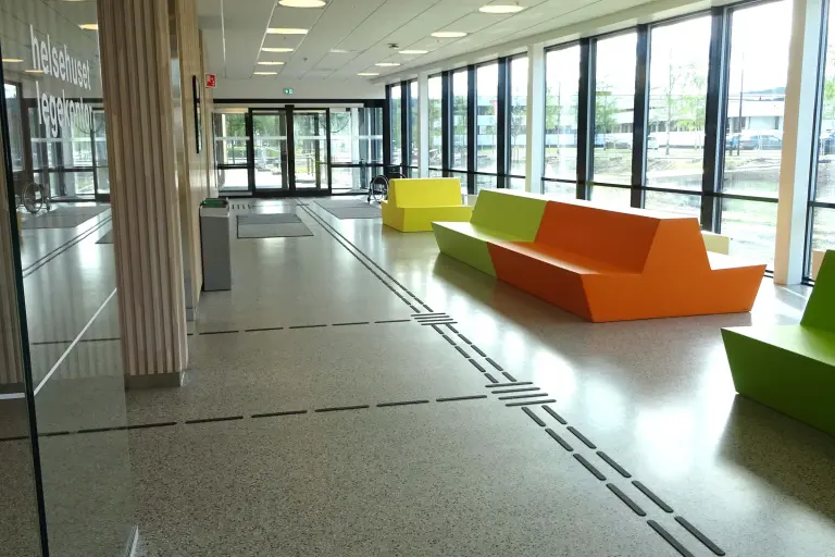 Terrazzogulv på Bjørkelangen helsehus