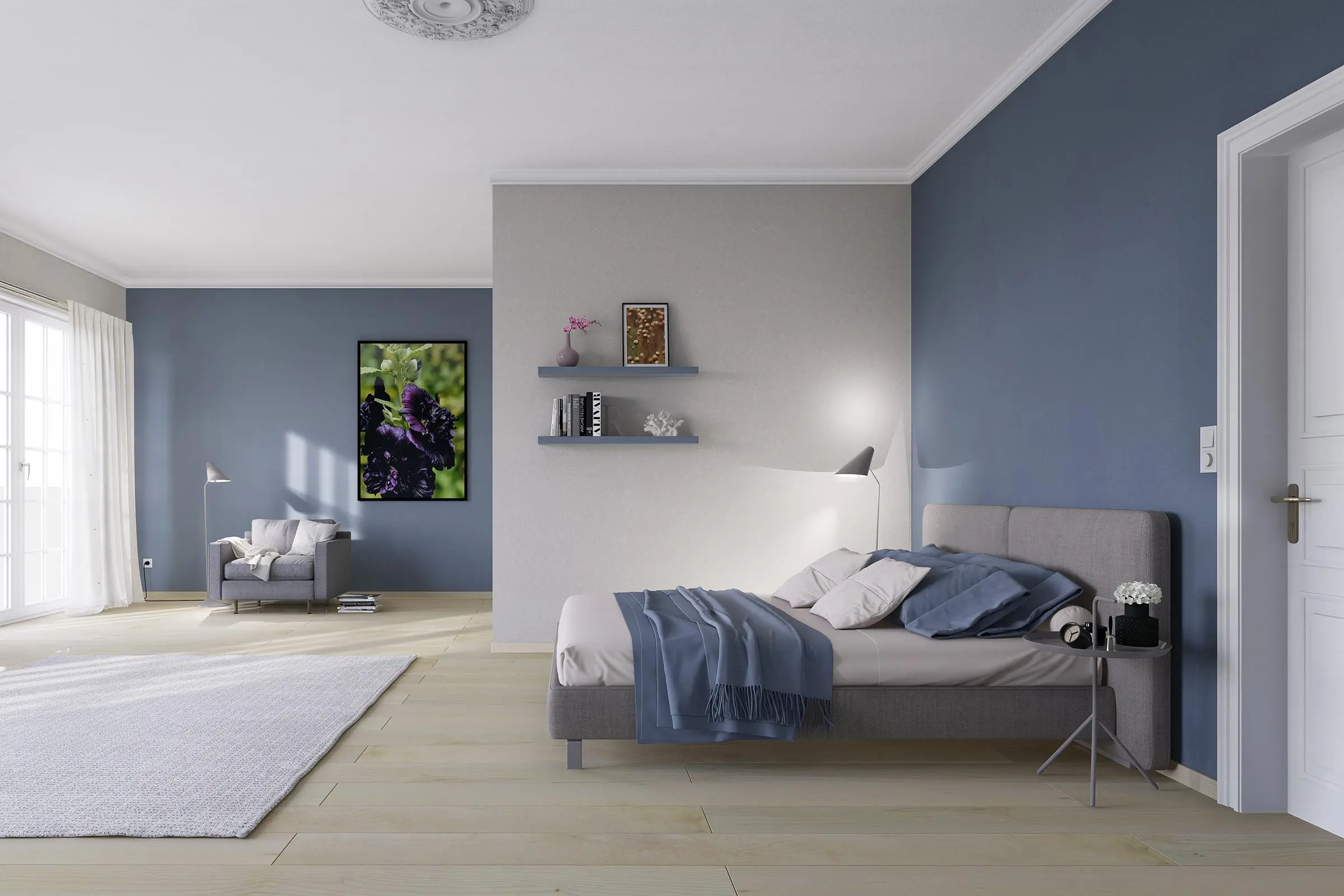 Soverom fra Sto Norge - veggmaling og takmaling og strukturer for vakre rom