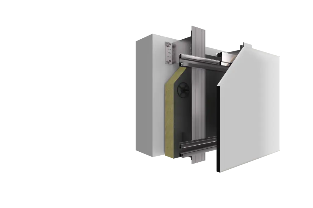 bilde som viser systemoppbygging av StoVentec glass system